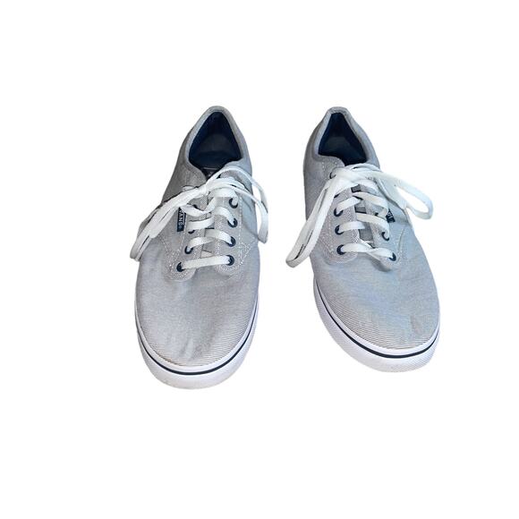 Vans Blue & White Striped Sneakers - Size 8M. - Picture 2 of 7